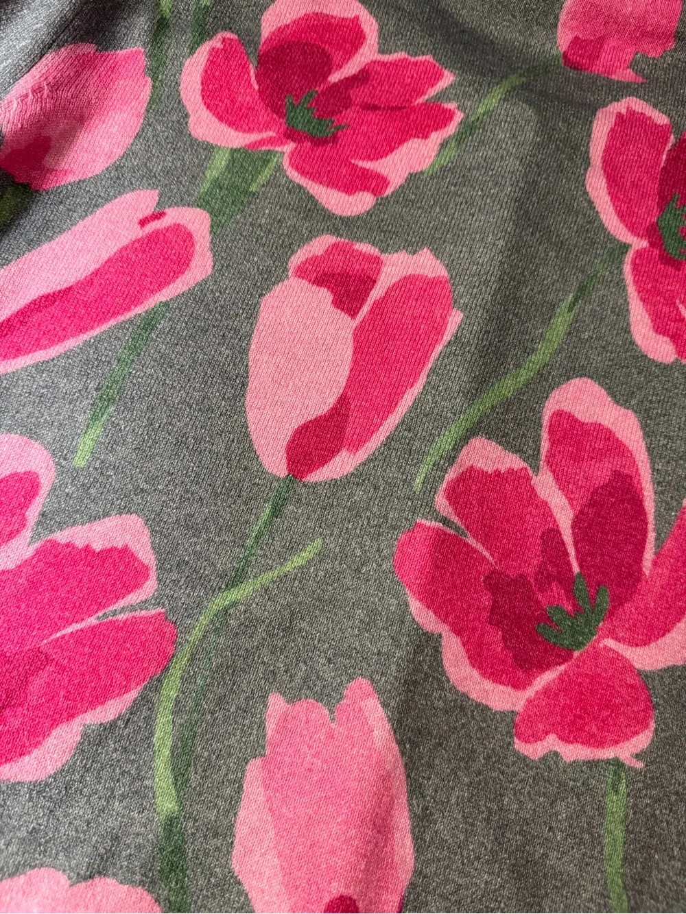 FRANCES VALENTINE Darling Cardigan Dutch Tulip Gray Pink Floral Sweater S - Picture 13 of 14